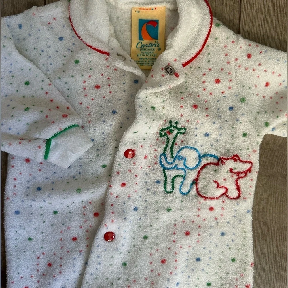Vintage carters USA made Boy/GirlBaby Stretch Terry Sleeper Pajamas unisex